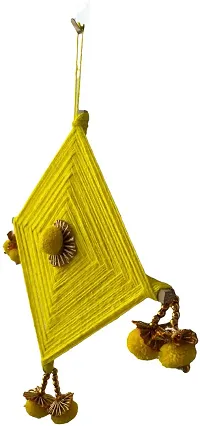 HASTANIRMIT Woolen Handmade Colorful Kite Hanging Decoration for Wall/Door Hanging (Multicolor)-thumb4