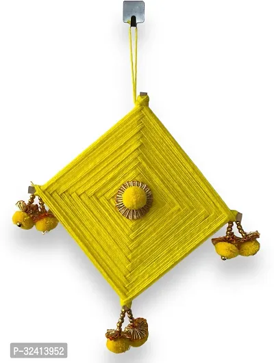 HASTANIRMIT Woolen Handmade Colorful Kite Hanging Decoration for Wall/Door Hanging (Multicolor)-thumb3