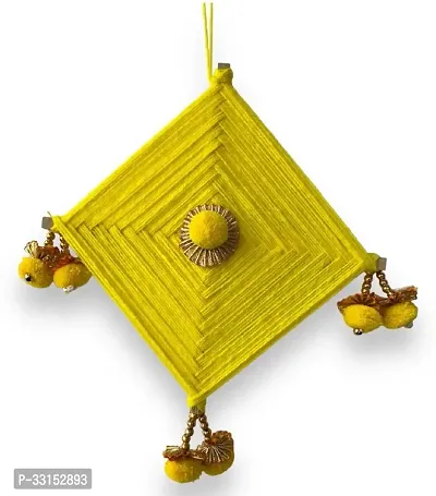 HASTANIRMIT Woolen Handmade Colorful Kite Hanging Decoration for Wall/Door Hanging (Multicolor)-thumb4