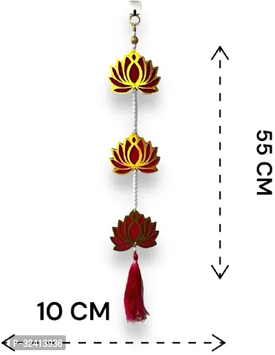 HASTANIRMIT Handmade Lotus Wall and Door Hanging - Home Decor | Pooja Decor | Diwali Decor (Multicolor)-thumb2