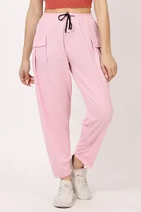 CLOTHINK INDIA, Womens Regular Solid Pink  Colour Track Pants/Pajamas-thumb1
