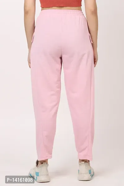 CLOTHINK INDIA, Womens Regular Solid Pink  Colour Track Pants/Pajamas-thumb3