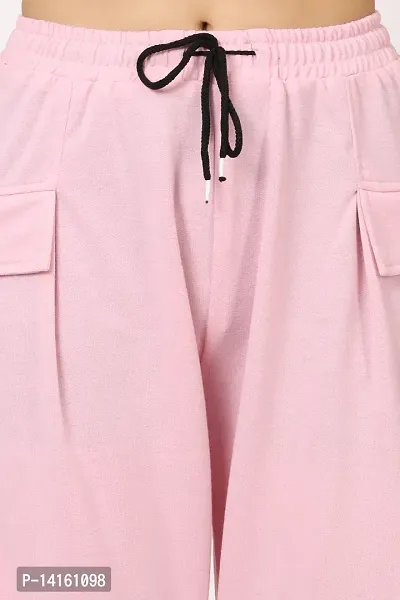 CLOTHINK INDIA, Womens Regular Solid Pink  Colour Track Pants/Pajamas-thumb5