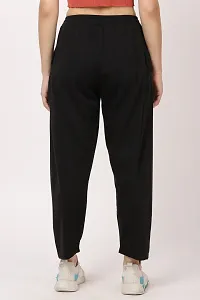 CLOTHINK INDIA, Womens Regular Solid Black Colour Track Pants/Pajamas-thumb1