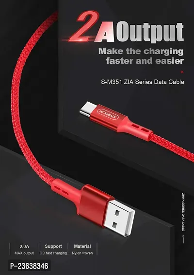 S-M367 Simplicity Series Aluminum Alloy + Braid Led For Data Cable For Type-C 1.2M (Different Colors)