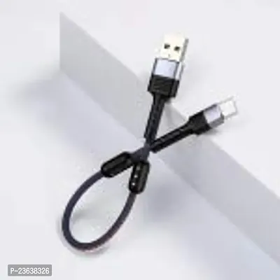 S-M372 Micro Usb To Usb Portable Aluminum Alloy Magnetic Braided Data Cable, 3.4A, Length: 15Cm(Black)