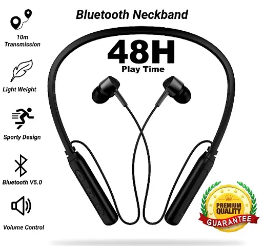 Reborn 48 Hours Backup With Best sound Quality Wireless neckband (Black)