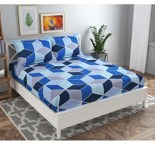 Unique 3D printed Double bedsheets with 2 Pillow Covers