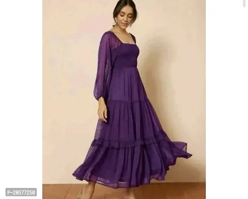 Stylish Chiffon Dress For Women-thumb0