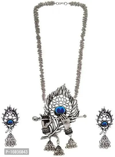 Stylish Silver Oxidised Silver Jewellery Set For Women-thumb0