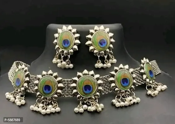 Silver Oxidized Jewellery Set for Women