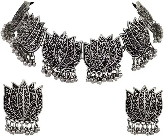 Afghani Style Oxidized Silver Jewellery Set