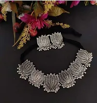 Stylish Silver Oxidised Silver Jewellery Set For Women-thumb1