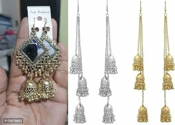 Elegant Alloy Chandbalis For Women-Pack Of 3