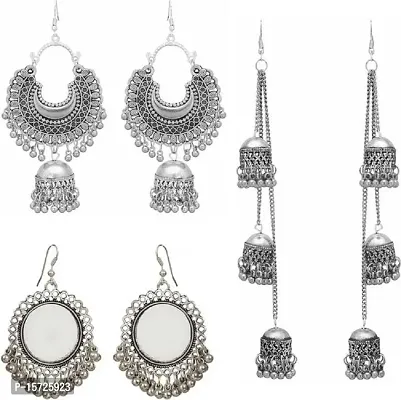 Silver Alloy Earrings For Women