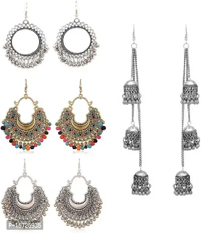 Multicoloured German Silver Earrings For Women-thumb0