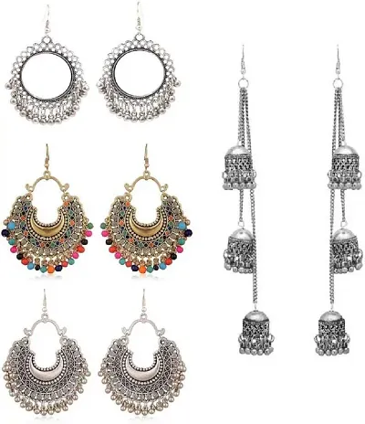 Trendy Designer Alloy Silver Oxidised Jhumka Earring