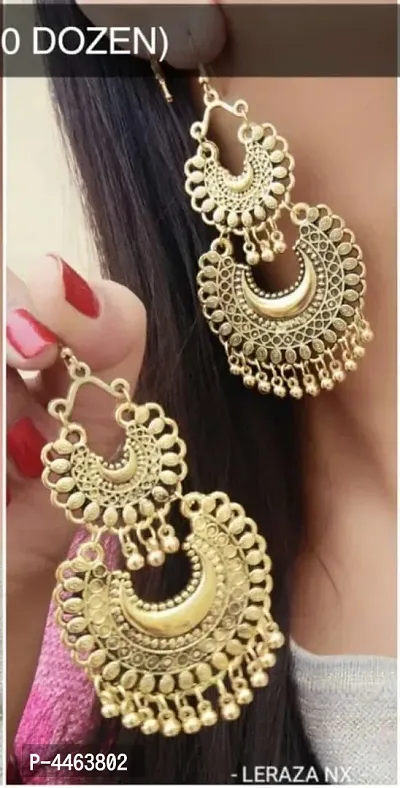 Elegant Designer Oxidised Chaandbali Earrings-thumb0