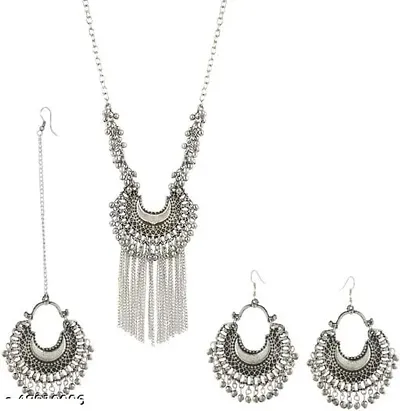 Exclusive Modern Beautiful Silver Alloy Jewellery Set