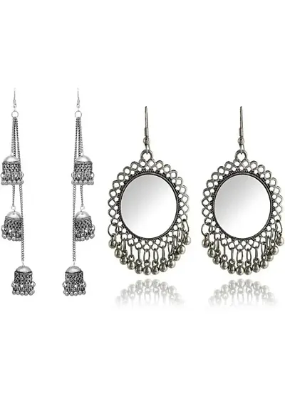 Buy One Get One!!: Designer Oxidized German Silver Earrings