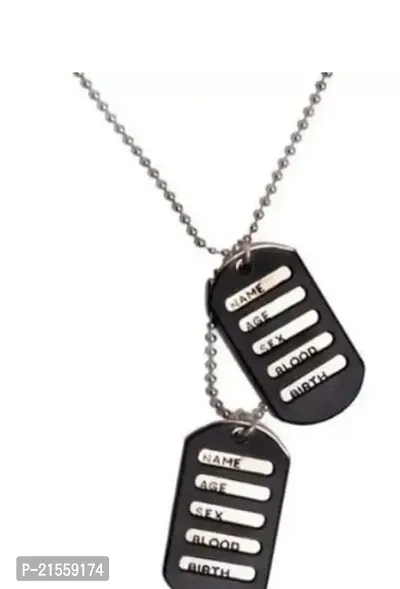 Dog Tag Alloy Pendant with Chain-thumb0