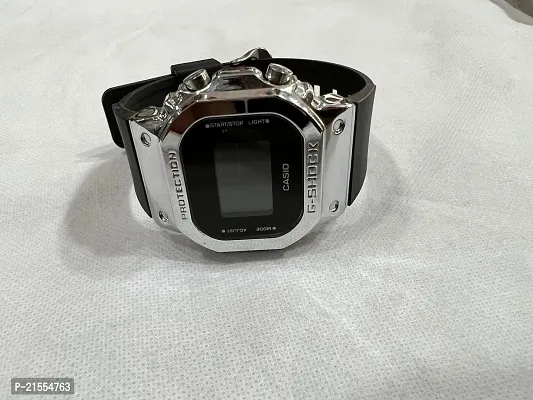 Stylish Off White Rubber Digital Watches For Men-thumb0