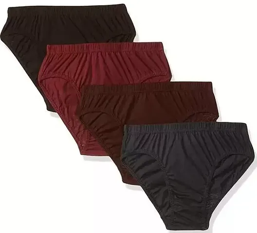 Elegant Blend Solid Hipster Panties For Women- Pack Of 4