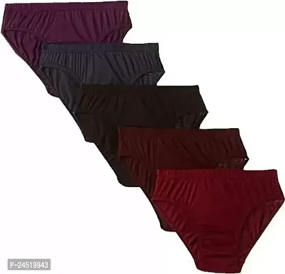 Elegant Cotton Blend Solid Hipster Panties For Women- Pack Of 5