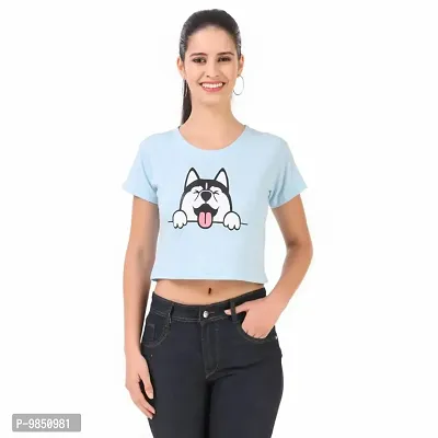 Women Stylish Cotton Printed Crop Top-thumb0