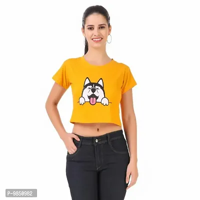 Women Stylish Cotton Printed Crop Top-thumb0