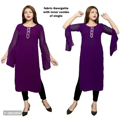 Chic Comfort: Trendy Kurtis for Women Purple Color Pack Of Single-thumb0