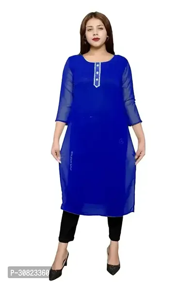 Chic Comfort: Trendy Kurtis for Women Blue Color Pack Of Single