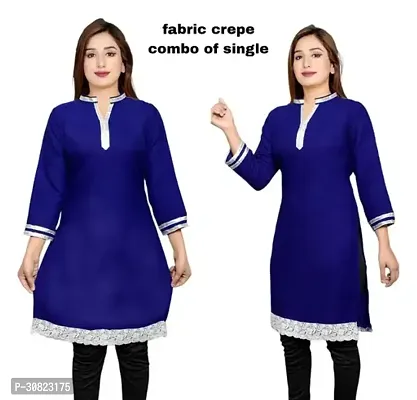 Chic Comfort: Trendy Kurtis for Women Navy Blue Color Pack Of Single-thumb0