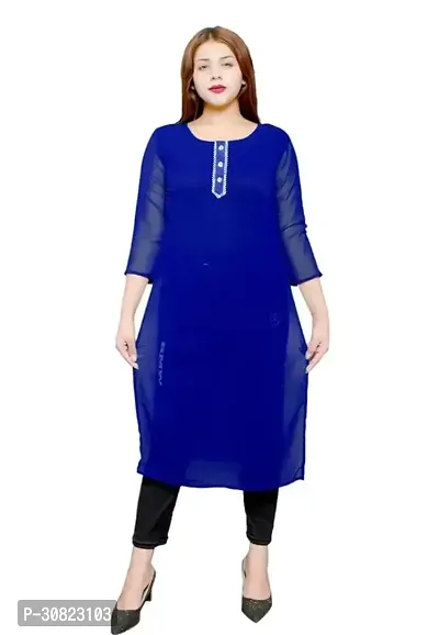 Chic Comfort: Trendy Kurtis for Women Blue Color Pack Of Single