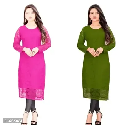 Chic Comfort: Trendy Kurtis for Women Multicoloured Color Pack Of  2-thumb0