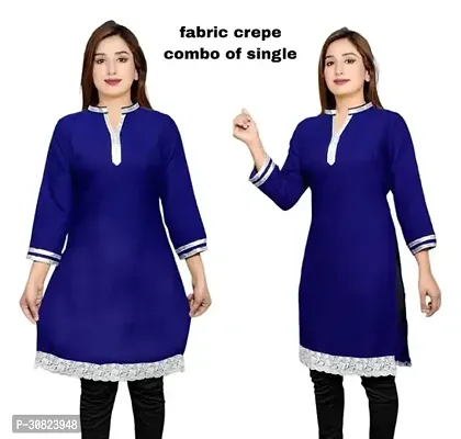 Chic Comfort: Trendy Kurtis for Women Navy Blue Color Pack Of Single-thumb0