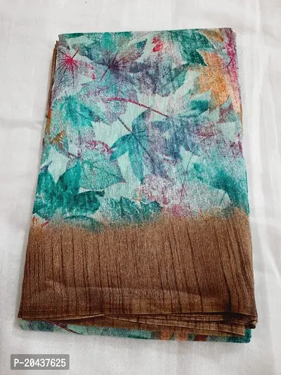 Stylish Art Silk Multicoloured Printed Saree with Blouse Piece For Women-thumb0