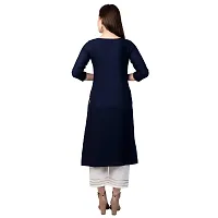 NNAVDHA Women Straight Rayon Solid Calf Length Kurta-thumb2