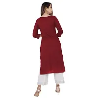 NNAVDHA Solid Embroidery Work Straight Rayon Festive Kurta-thumb2