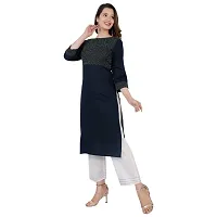 NNAVDHA Solid Embroidery Work Straight Rayon Festive Kurta-thumb3