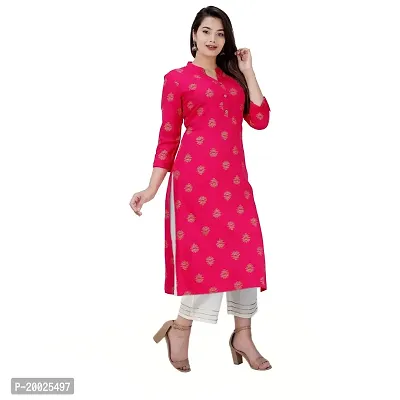 NNAVDHA Women Straight Rayon Small Gold Buti Floral Printed Calf Length Kurta-thumb5