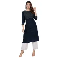 NNAVDHA Solid Embroidery Work Straight Rayon Festive Kurta-thumb1