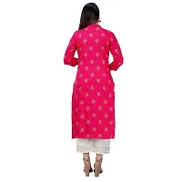 NNAVDHA Women Straight Rayon Small Gold Buti Floral Printed Calf Length Kurta-thumb2