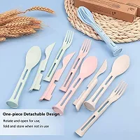 De-Ultimate 3 in 1 Reusable Spoon,Knife Forks Tableware,Spoon and Fork Set for Travel, Picnic, Camping or Daily Use-thumb2