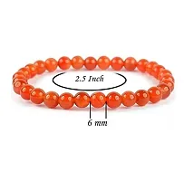 De-Ultimate (Pack Of 2 Pcs) Adjustable Size Orange Plain 8mm Moti Pearl Bead Natural Feng-Shui Healing Crystal Gem Stone Wrist Band Elastic Bracelet For Men's  Women's-thumb1