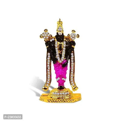 De-Ultimate Lord Venkateswara | Tirupati Balaji Idol (Krisnaya Balaji St-2182) Black Color Metal God Stand Statue for Home/ Mandir/office Table Decor /Car Dashboard Murti Showpiece-thumb5