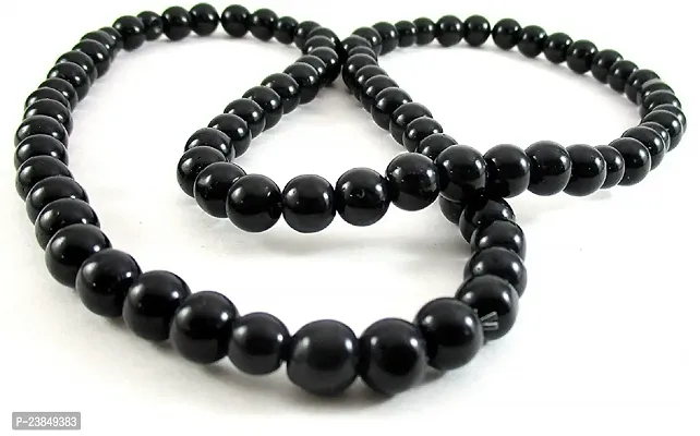 De-Ultimate (Pack Of 4 Pcs) Unisex Black Color Medium Size 24cm Size 8mm Beads Stone Moti Mala Chain Bracelet-thumb2