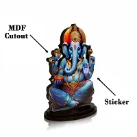 De-Ultimate Mdf Cutout Ganpati/ganesha/vighanharta Wooden Sticker Statue Car Dashboard Stand-thumb1