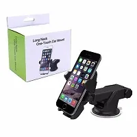 De-Ultimate One Touch Universal Silicone Sucker Car Mobile Holder/car Mount Long Neck 360deg; Rotation with Ultimate Reusable Suction Cup-thumb1