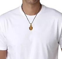 De-Ultimate Unisex Stainless Steel Golden Color Small Size Hindu God Lord Shri Baba Khatu Shyam/Barbarika Ji Face/Head Locket Pendant Necklace With Cotton Dori Spiritual Religious Jewellery Set-thumb4